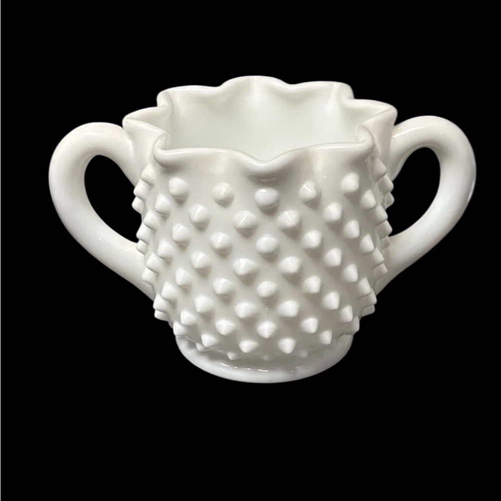 Fenton Hobnail Milk Glass Creamer, Star Shaped